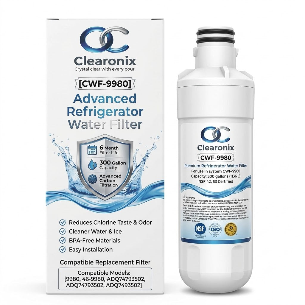 Clearonix CWF-9980 Refrigerator Water Filter Replacement Compatible with Kenmore 9980, 46-9980, LG LT1000P, ADQ74793501