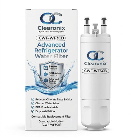Clearonix CWF-WF3CB Refrigerator Water Filter Replacement Compatible with Frigidaire WF3CB, PureSource3, 242069601, 242086201