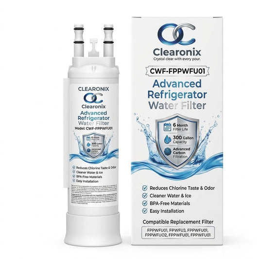 Clearonix CWF-FPPWFU01 PWF-1 Refrigerator Water Filter Replacement Compatible with Frigidaire FPPWFU01 PurePour PWF-1