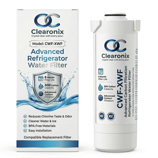 Clearonix CWF-XWF Refrigerator Water Filter Replacement Compatible with GE XWF, XWFE, XWF3PK, XWFAP