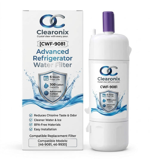 Clearonix CWF9081X Water Filter Replacement Compatible with Kenmore 9081, 469081, EDR1RXD1, W10295370A | Premium Carbon Filtration for Cleaner Water & Ice | 1 Pack