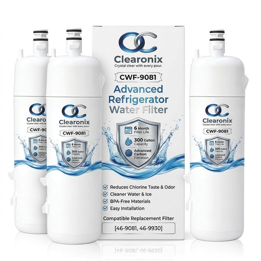 Clearonix CWF9081X Water Filter Replacement Compatible with Kenmore 9081, 469081, EDR1RXD1, W10295370A | Premium Carbon Filtration for Cleaner Water & Ice | 3 Pack