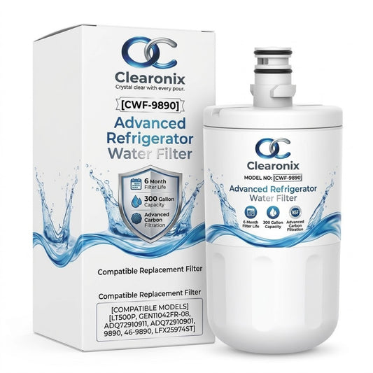 Clearonix CWF-9890 Refrigerator Water Filter Replacement Compatible with Kenmore 9890, 46-9890, LG LT500P, 5231JA2002A