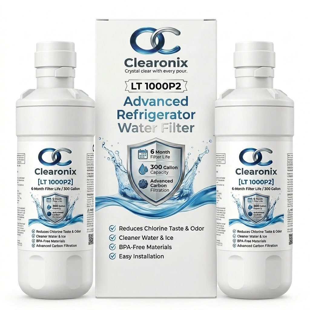 Clearonix CWF-LT1000P2 Refrigerator Water Filter Replacement Compatible with LG LT1000P, LT1000PC, LT1000PCS, ADQ74793501, ADQ74793502 – Pack of 2