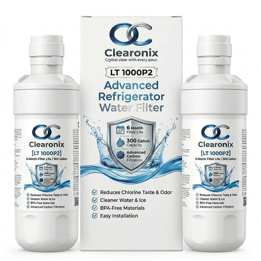 Clearonix CWF-LT1000P2 Refrigerator Water Filter Replacement Compatible with LG LT1000P, LT1000PC, LT1000PCS, ADQ74793501, ADQ74793502 – Pack of 2