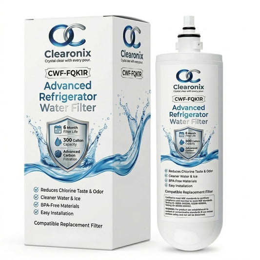 Clearonix CWF-FQK1R Water Filter Replacement Compatible with GE FQK1R, GXK185KBL, GXK185KNN, GXK185KCS