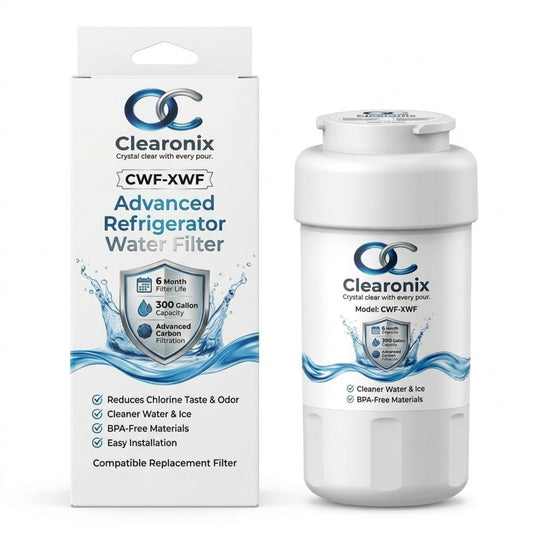 Clearonix CWF-MWF Refrigerator Water Filter Replacement Compatible with GE MWF, GWF, GWF, MWFA, HDX FMG-1