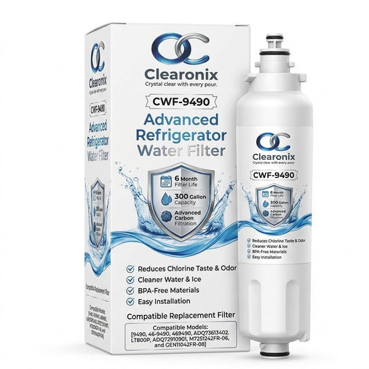 Clearonix CWF9490A Water Filter Replacement Compatible with Kenmore 9490, ADQ73613402, LT800P, ADQ73613401, ADQ73613408 | Premium Carbon Filtration for Cleaner Water & Ice | 1 Pack